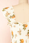 Islanda Midi Dress w/ Orange Blossom Print | Boutique 1861 back close-up