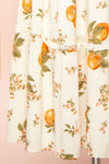 Islanda Midi Dress w/ Orange Blossom Print | Boutique 1861 bottom