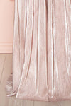 Ismene Lilac Metallic A-Line Gown with High Slits | Boutique 1861 bottom close-up