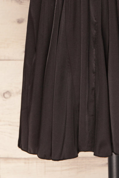 Isobel Black Short Satin Dress with 3/4 Sleeves | La petite garçonne bottom