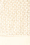 Istres Cream Knitted Short Sleeve V-Neck Top | La petite garçonne  fabric