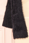 Itzel Black Fuzzy Open Cardigan w/ Pockets | Boutique 1861 sleeve
