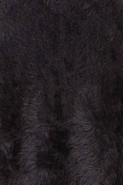 Itzel Black Fuzzy Open Cardigan w/ Pockets | Boutique 1861 fabric