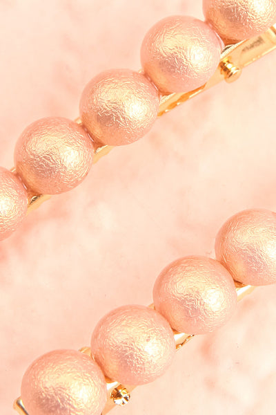 Iubeo Pink Beaded Hair Clips with Shimmer close-up | Boutique 1861