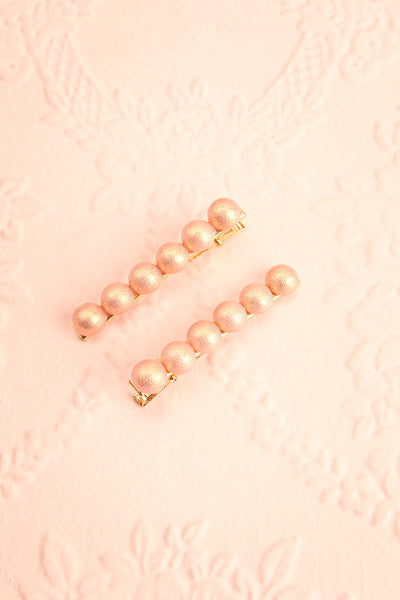 Iubeo Pink Beaded Hair Clips with Shimmer | Boutique 1861
