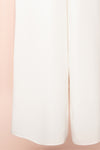 Ivanna White Bridal Jumpsuit w/ Deep V-neck | Boutique 1861 bottom
