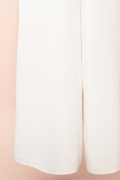 Ivanna White Bridal Jumpsuit w/ Deep V-neck | Boutique 1861 bottom