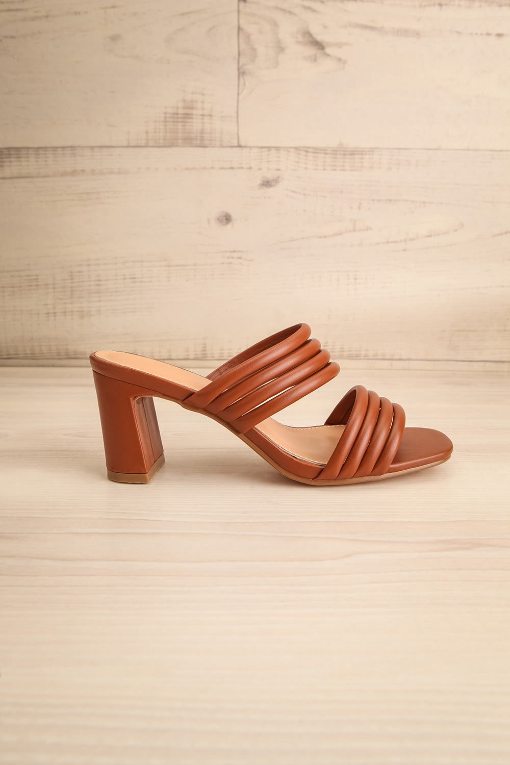 Izah Brown Block Heel Sandals La petite gar onne