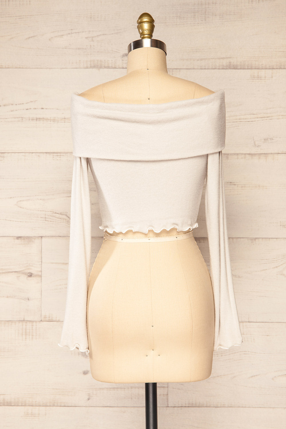 Jacelyt Off-Shoulder Long Sleeve Crop Top | La petite garçonne back view