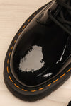 Jadon Black Patent Dr. Martens Platform Boots | La petite garçonne flat close-up
