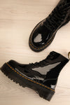 Jadon Black Patent Dr. Martens Platform Boots | La petite garçonne flat view