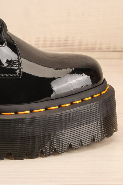 Jadon Black Patent Dr. Martens Platform Boots | La petite garçonne side front close-up