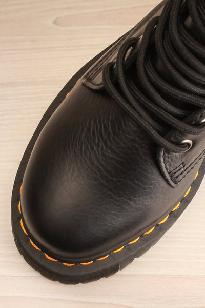 Jadon Faux Fur Lined Black Pisa Dr. Martens Boots | La petite garçonne flat close-upJadon Faux Fur Lined Black Pisa Dr. Martens Boots | La petite garçonne flat close-up