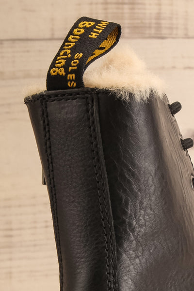 Jadon Faux Fur Lined Black Pisa Dr. Martens Boots | La petite garçonne back close-up