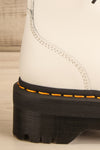 Jadon White Polished Platform Boots | La petite garçonne side close-up