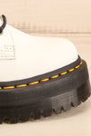 Jadon White Polished Platform Boots | La petite garçonne side front close-up
