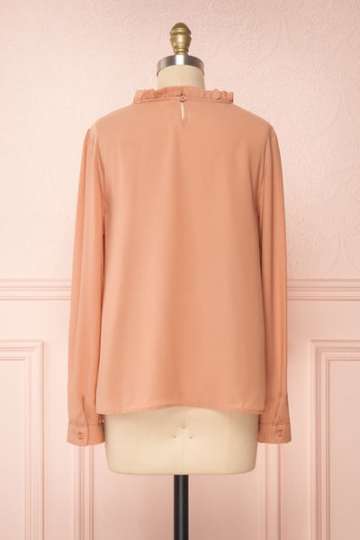 Jailene Blush Pink Chiffon Blouse with Pearls back view | Boutique 1861