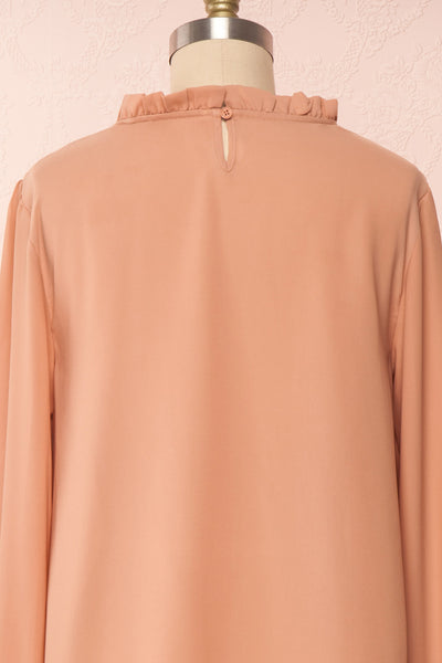 Jailene Blush Pink Chiffon Blouse with Pearls back view | Boutique 1861