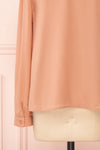 Jailene Blush Pink Chiffon Blouse with Pearls sleeve close up | Boutique 1861