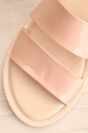 Jamsa Pink Gladiator Sandals | La petite garçonne flat close-up