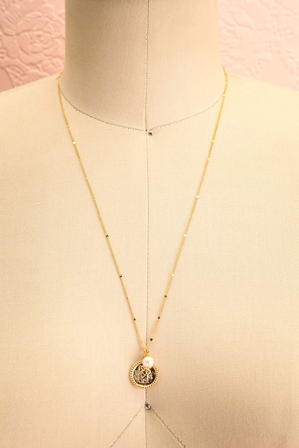 Jane Fonda Golden Medallion Pendant Necklace | Boutique 1861