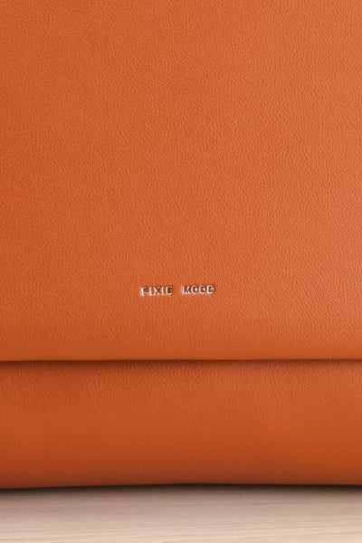 Janik Cognac Pixie Mood Faux-Leather Backpack front close-up | La Petite Garçonne