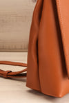 Janik Cognac Pixie Mood Faux-Leather Backpack side close-up | La Petite Garçonne