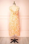 Janis Orange Floral Midi Wrap Dress | Boutique 1861 front plus size