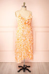 Janis Orange Floral Midi Wrap Dress | Boutique 1861 side plus size