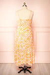 Janis Orange Floral Midi Wrap Dress | Boutique 1861 back plus size