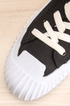 Jappy Black Canvas Lace-Up Sneakers | La petite garçonne flat close-up