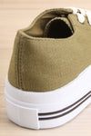Jappy Green Canvas Lace-Up Sneakers | La petite garçonne back close-up