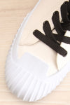 Jappy White Canvas Lace-Up Sneakers | La petite garçonne flat close-up