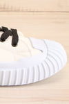Jappy White Canvas Lace-Up Sneakers | La petite garçonne side close-up