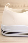 Jappy White Canvas Lace-Up Sneakers | La petite garçonne back side close-up