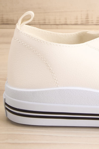 Jappy White Canvas Lace-Up Sneakers | La petite garçonne back side close-up