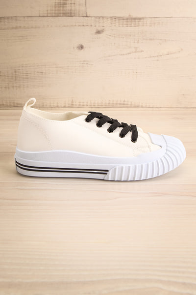 Jappy White Canvas Lace-Up Sneakers | La petite garçonne side view