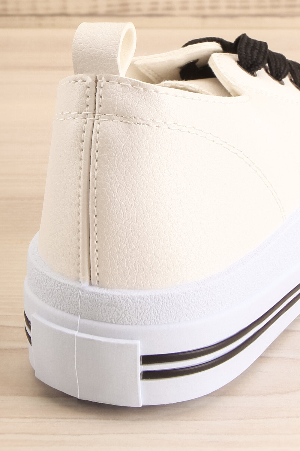 Jappy White Canvas Lace-Up Sneakers | La petite garçonne back close-up
