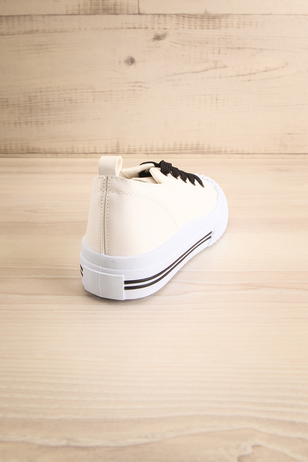 Jappy White Canvas Lace-Up Sneakers | La petite garçonne back view