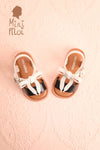 Japy Mini White & Tan Bow Kids Sandals | Boutique 1861