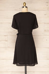 Jaurel Black Short Sleeve Wrap Dress | La petite garçonne back view