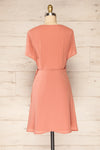 Jaurel Dusty Pink Short Sleeve Wrap Dress | La petite garçonne back view