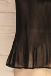 Jedlicze Noir Black Pleated Chiffon Camisole | La Petite Garçonne bottom close-up