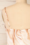 Jeenah Marble Pattern Short Slip Dress | La petite garçonne back close-up