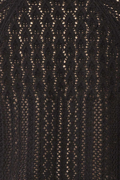 Jehann Black Long Sleeve Knitted Crop Top | La petite garçonne fabric