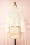 Jehann Ivory Long Sleeve Knitted Crop Top | La petite garçonne back view