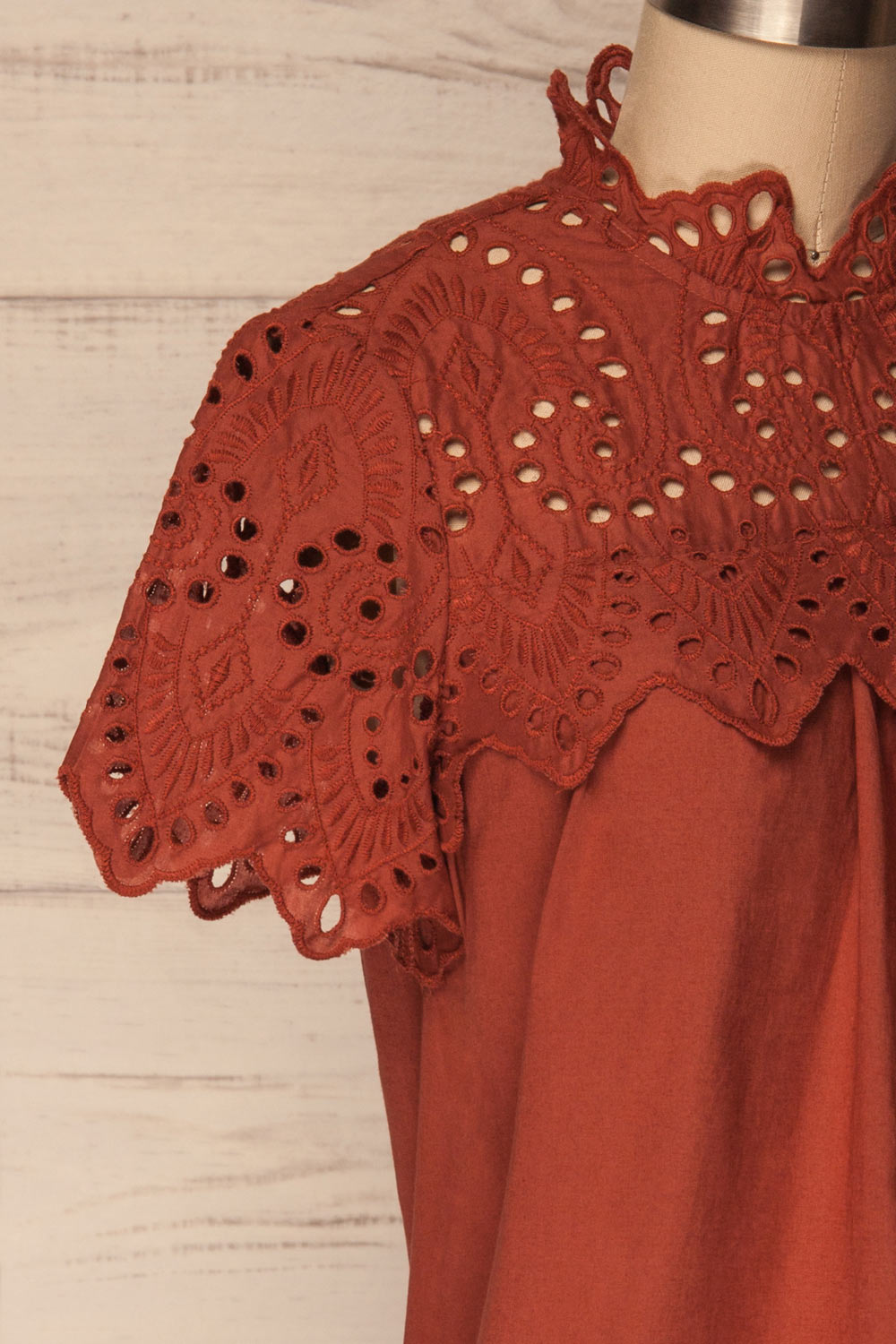 Jelcz Paprika Burnt Orange Lace Collar Blouse Top | La Petite Garçonne 4