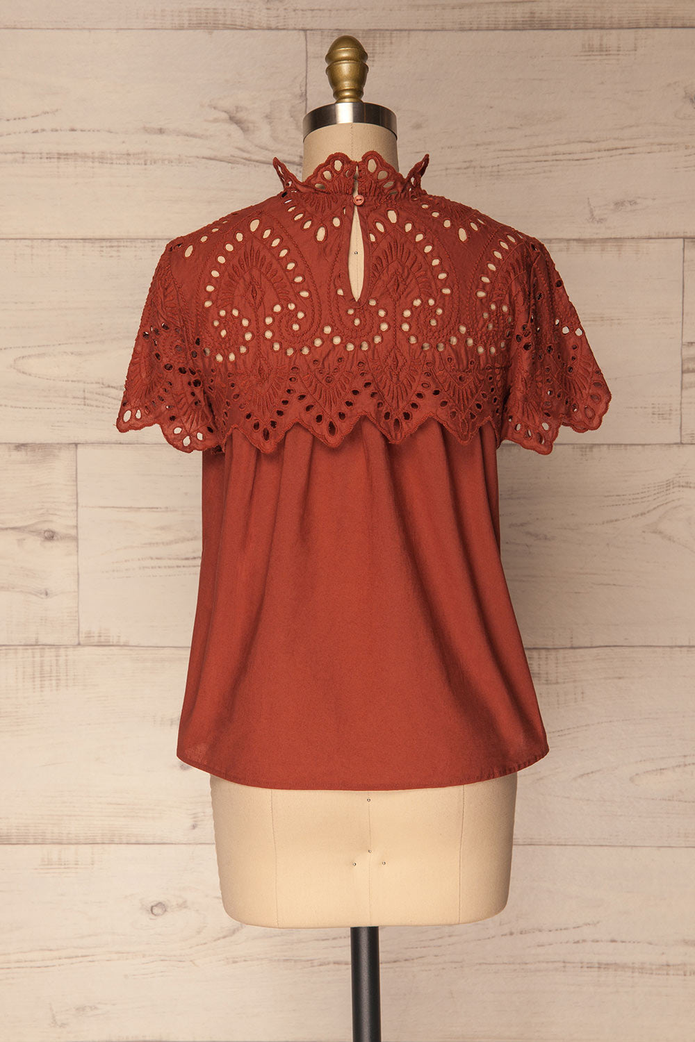 Jelcz Paprika Burnt Orange Lace Collar Blouse Top | La Petite Garçonne 5