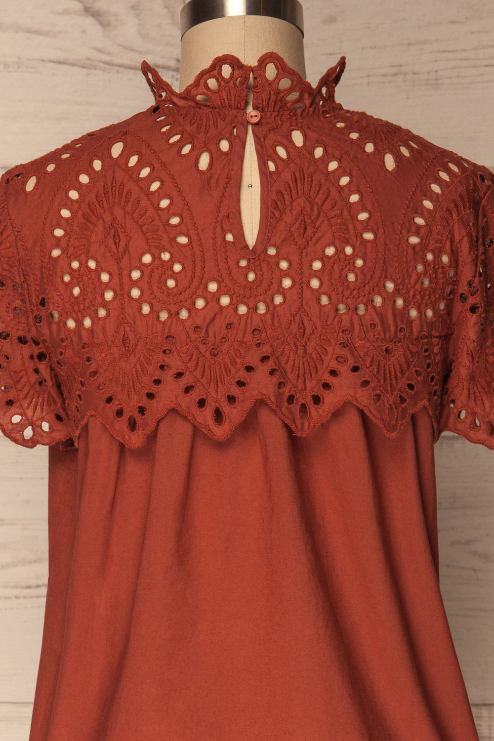 Jelcz Paprika Burnt Orange Lace Collar Blouse Top | La Petite Garçonne 6