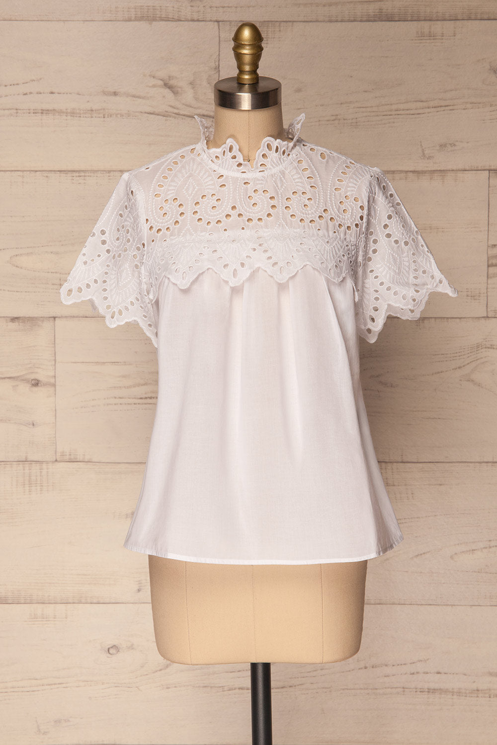 Jelcz Salt White Lace Collar Blouse Top | La Petite Garçonne 1